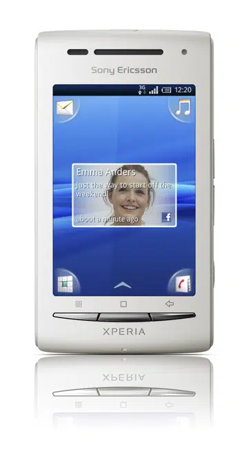 The Xperia X8 makes an appearance in white.