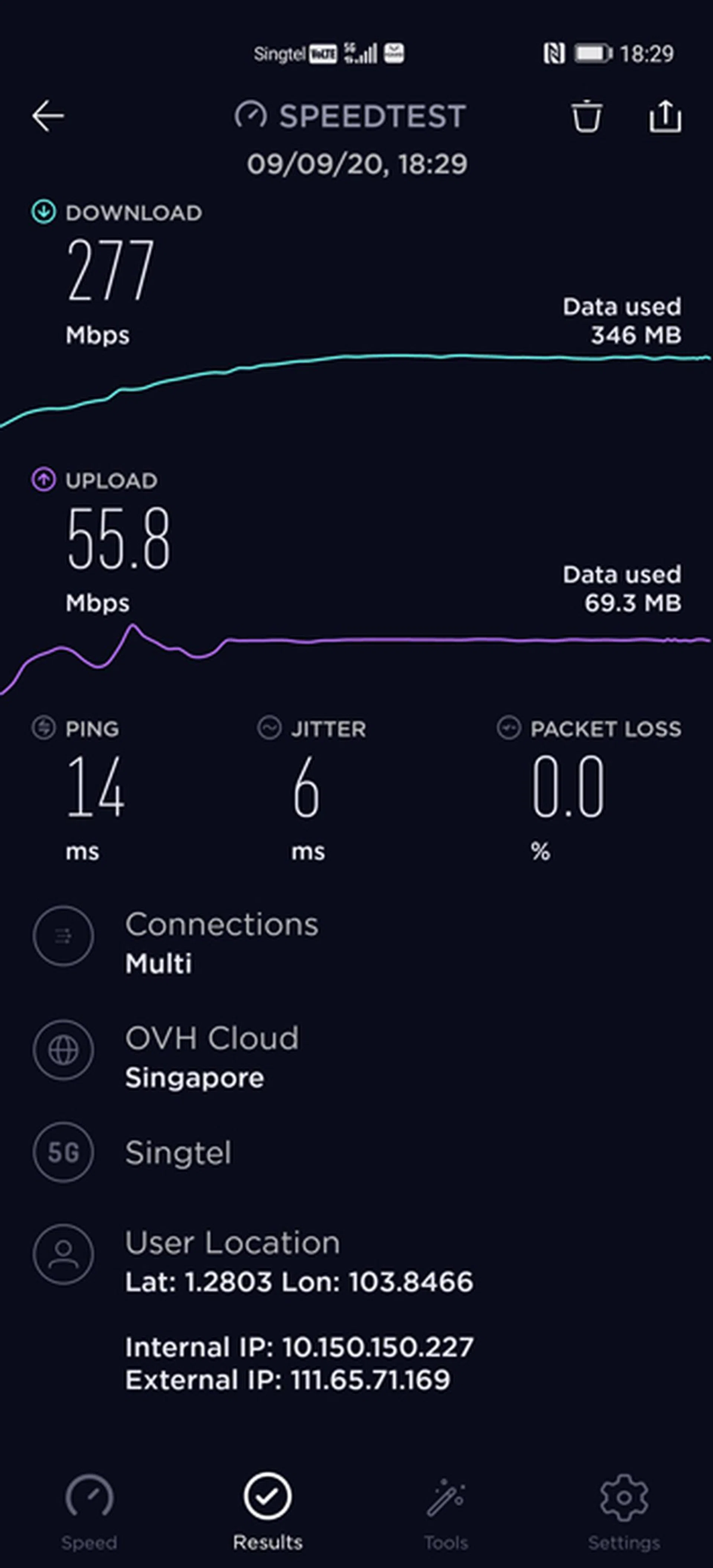 Singtel 5G Test 1.