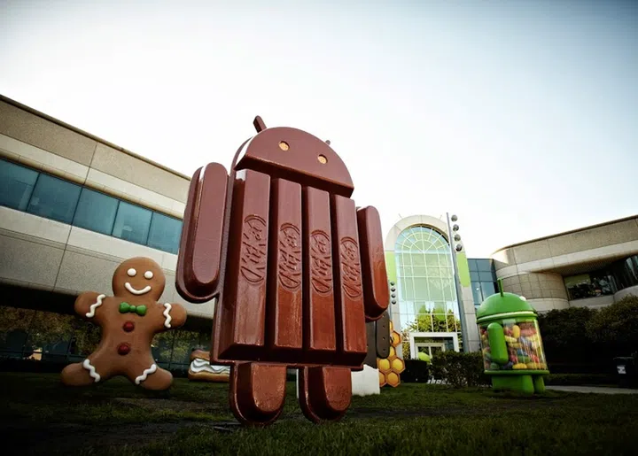 Pichai posted a picture of the new KitKat Android statue outside Google headquarters.