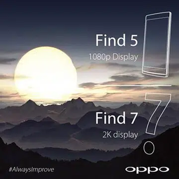 According to a tweet, the Oppo Find 7 will carry a 2K display.