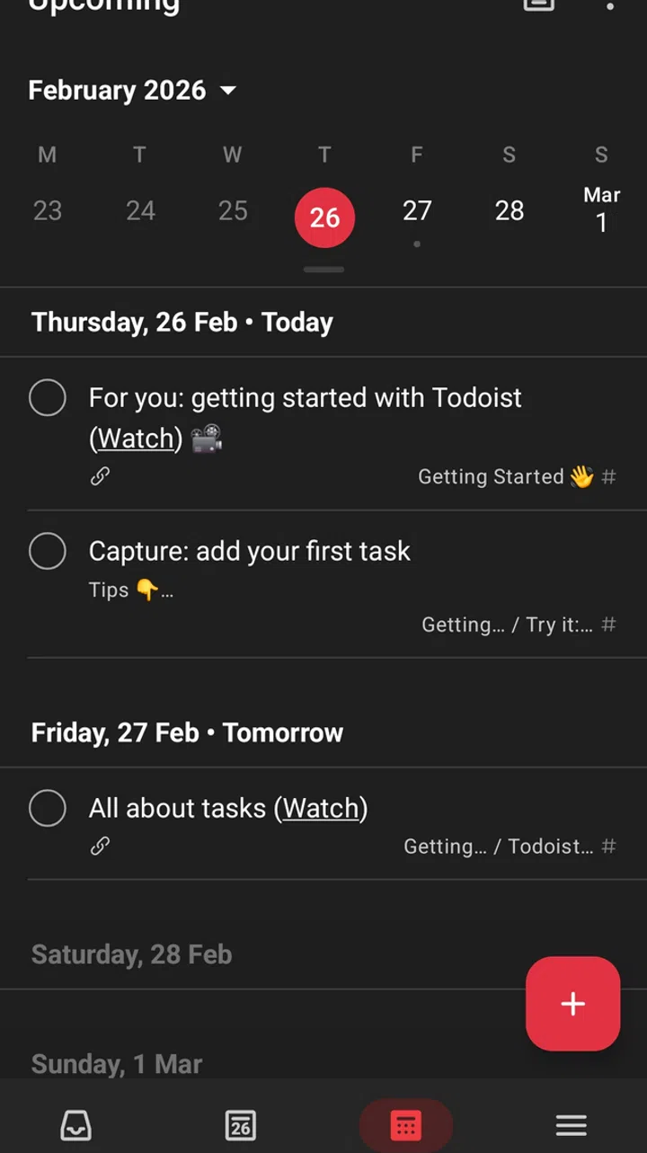 Screenshot of Todoist