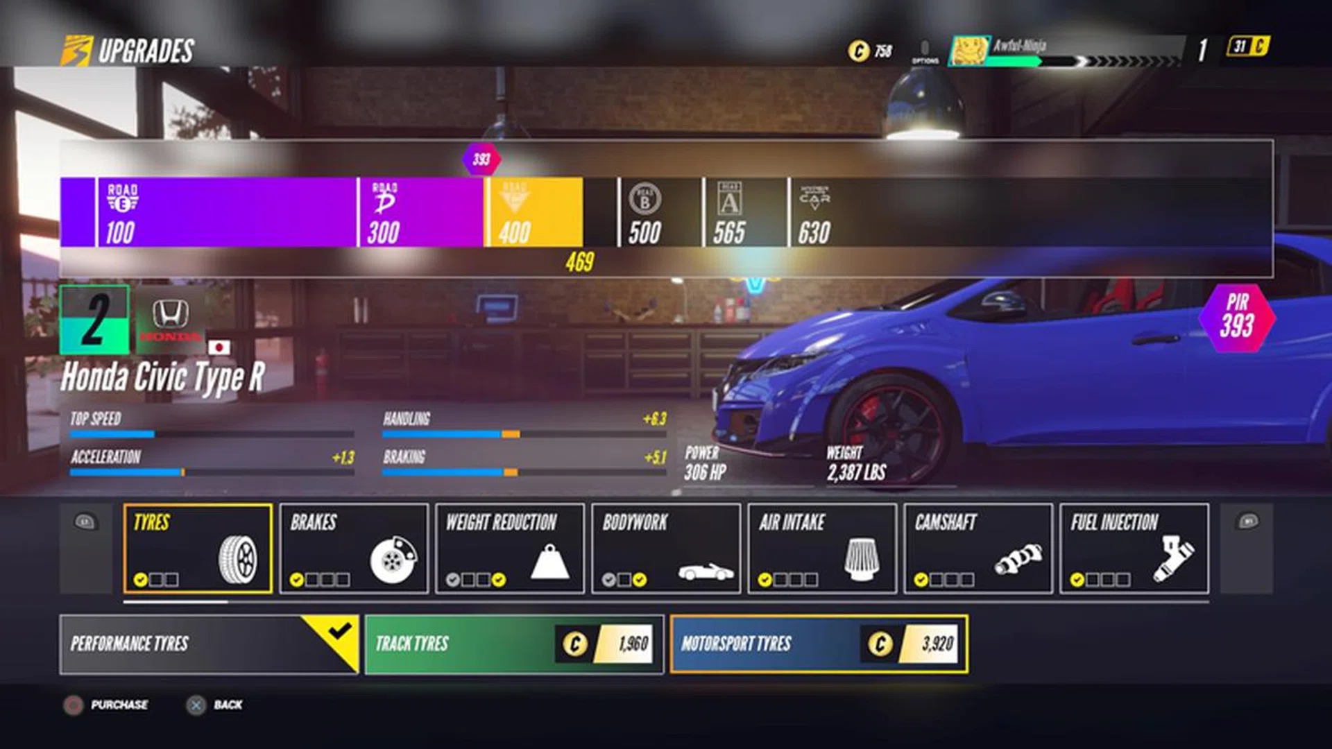 Upgrades are the name of the game. You'll have to pay up to get your cars into certain races - and even downgrade them sometimes. It's better if you have multiple cars tuned for different types of races, though. 