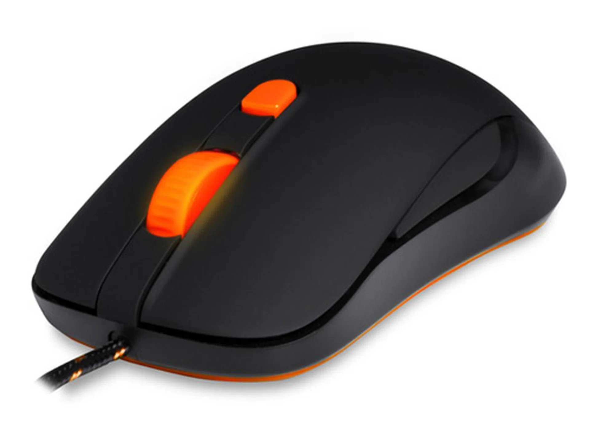 We're not too sure about the bright safety orange scroll wheel on the Black 1.1. 