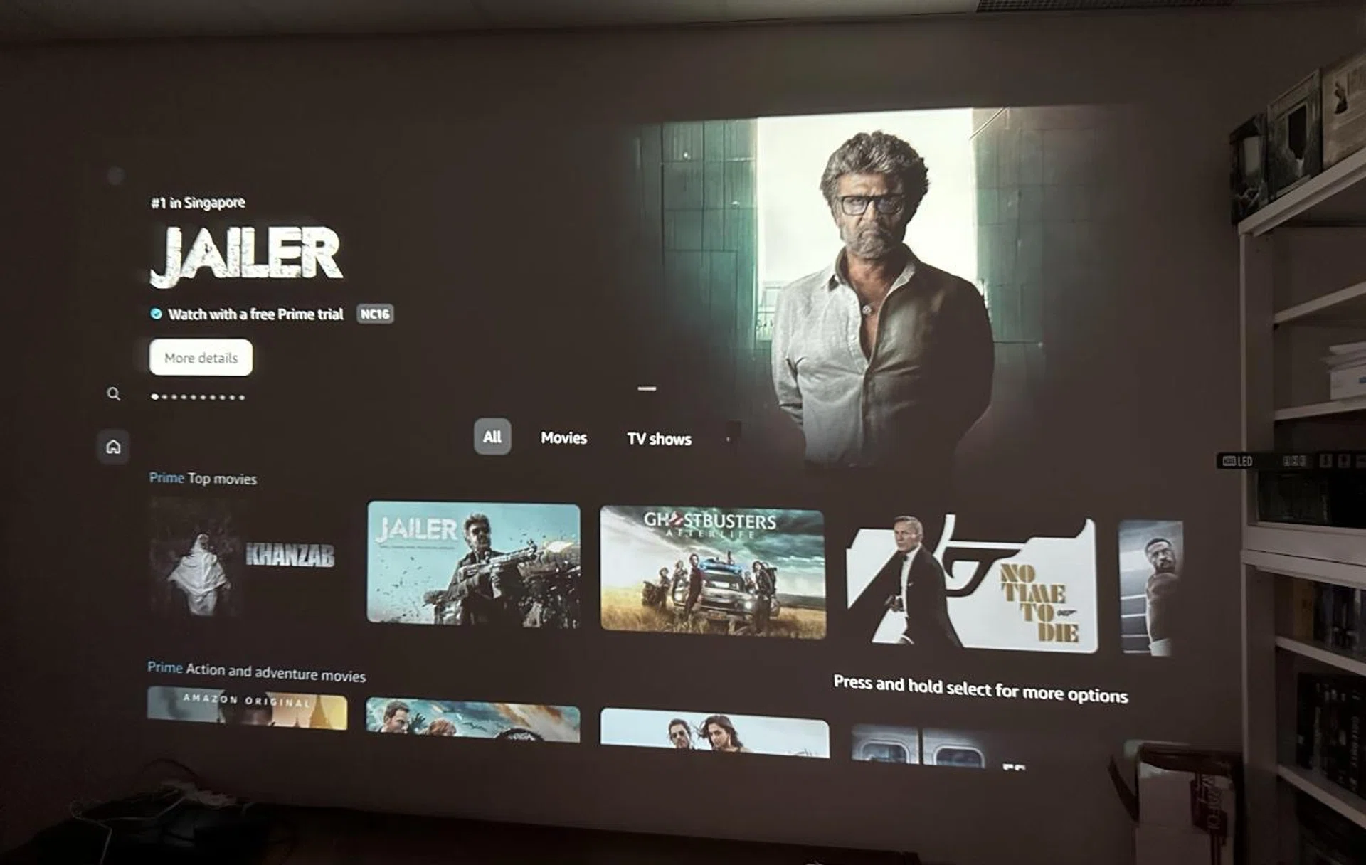Amazon's Prime Video is one of the options provided. 