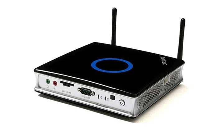 Zotac's ZBox RI531 Plus isn't quite as sleek looking as the offerings from other brands, looking more like a router than a mini PC. (Image Source: Zotac)