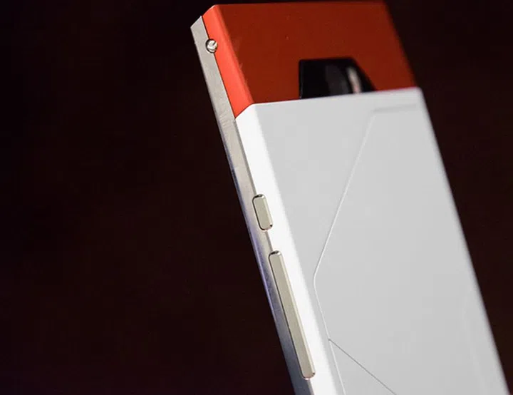 The Turing Phone has a unique two-color design and a fairly slim body.