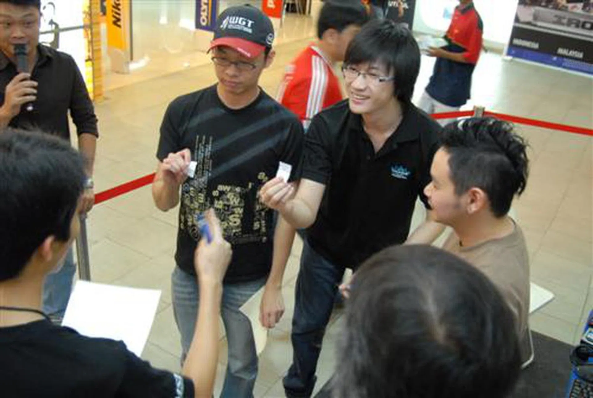  The guys randomly finding out which test station they'll get.  