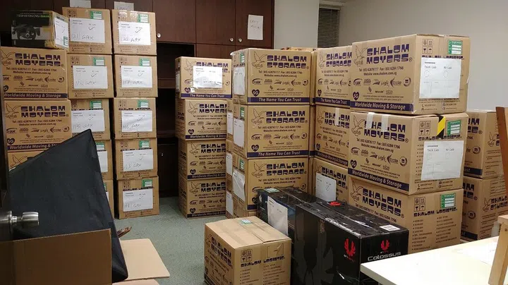 This is just one of our test/storage rooms that we had to pack... we've a few more.