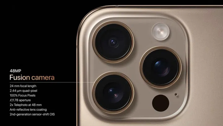 Apple iPhone 16 Pro series main camera. Image: Apple.
