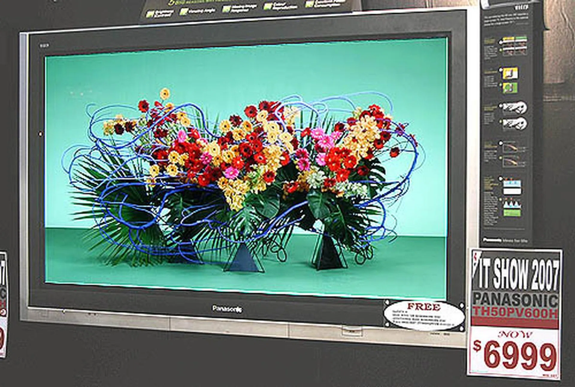  The Panasonic TH-50PV600H Plasma TV with its two HDMI inputs and 1366x768 resolution is ready for any home entertainment system gearing up for HDTV. The TV is retailing for S$6999 with free NTUC/Robinson vouchers valued at up to S$800 and a 5-year Best Denki Safety warranty.  