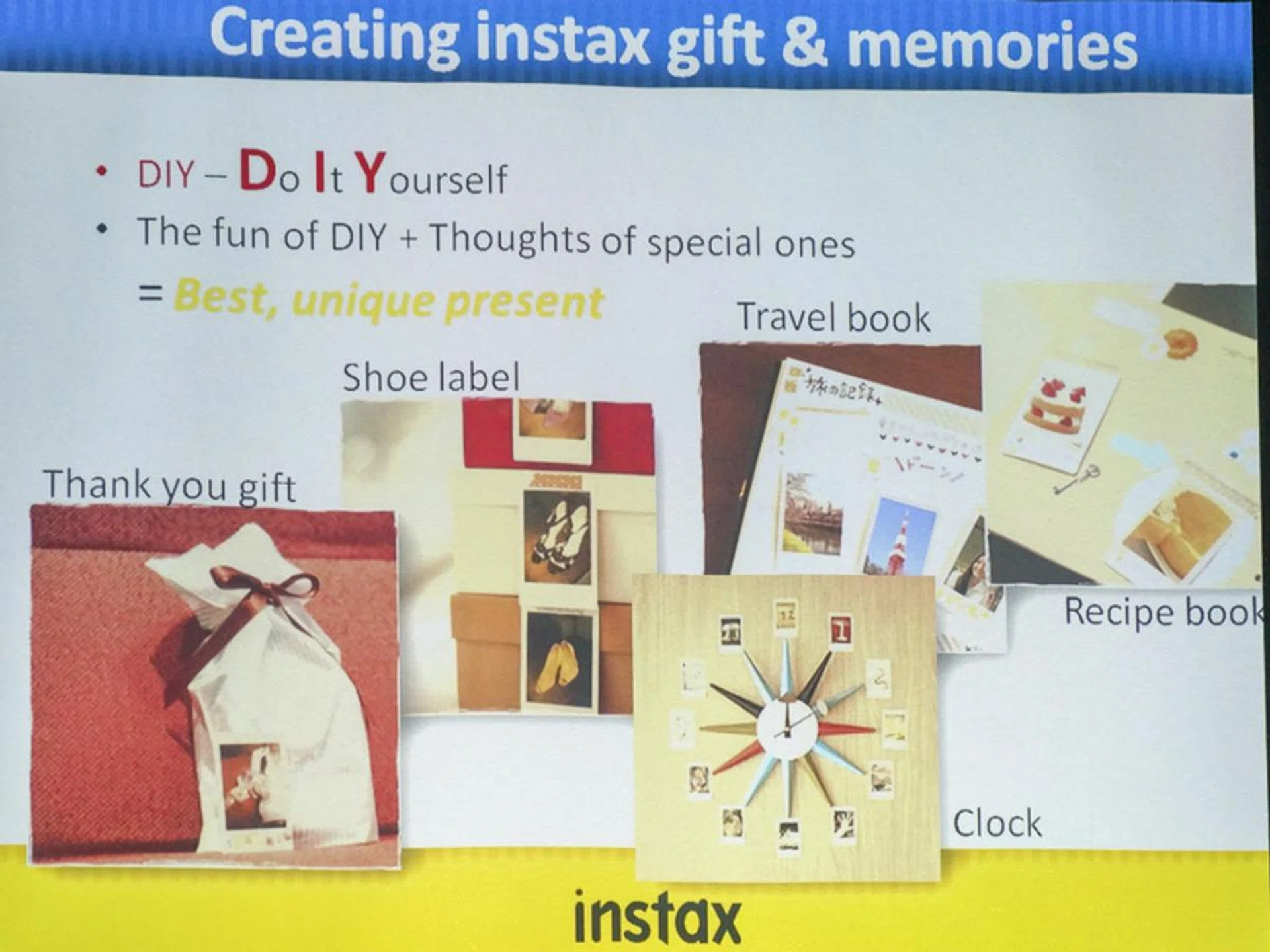 Instax polaroids lend themselves well to DIY projects.