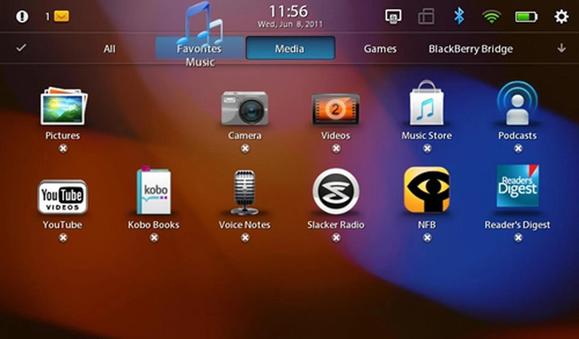 Moving apps is pretty straightforward on the BlackBerry PlayBook.
