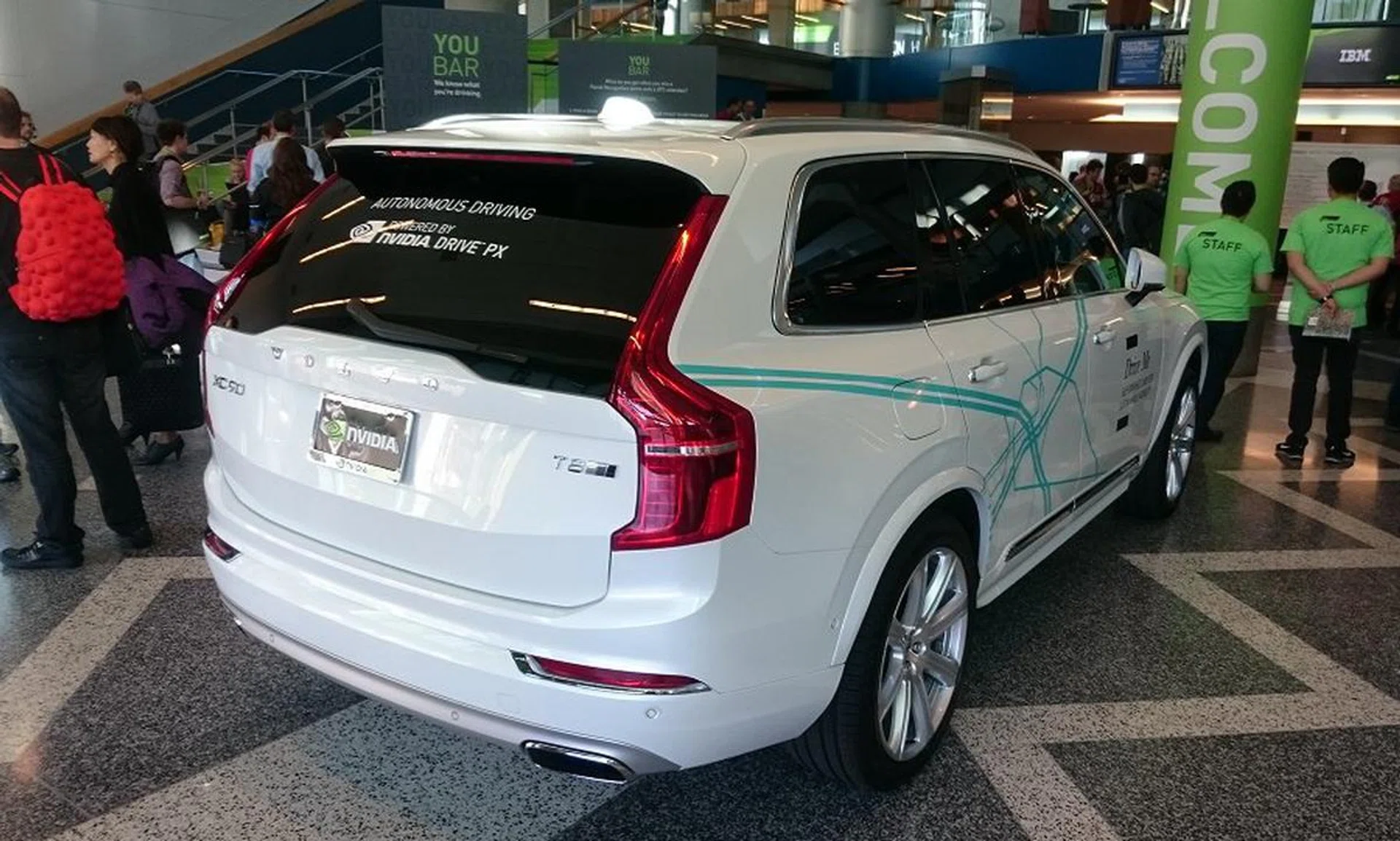 There she is – one of the first commercial cars outfitted with NVIDIA’s Drive PX. We can’t wait to try it.
