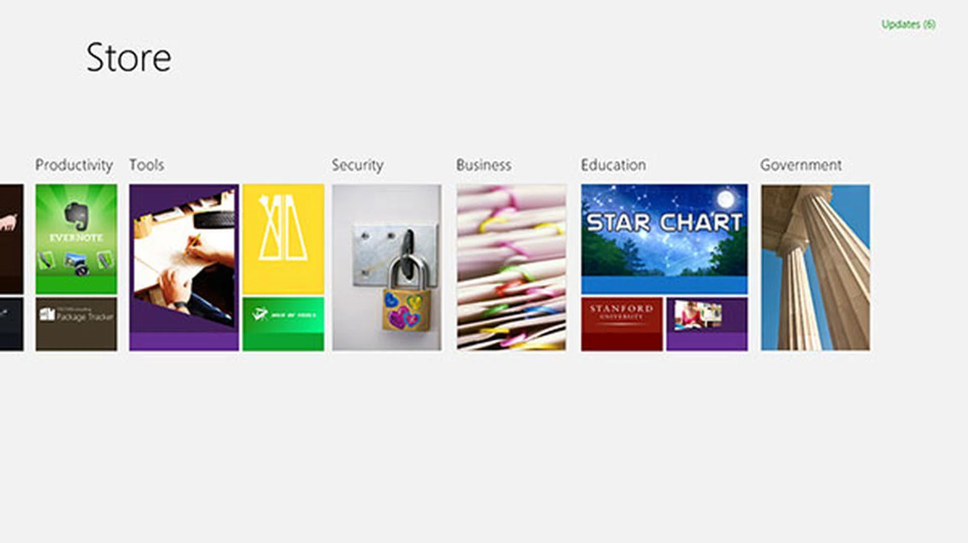 Semantic zoom is supported in the Windows Store to make presenting and navigating large sets of content in a single view easier.