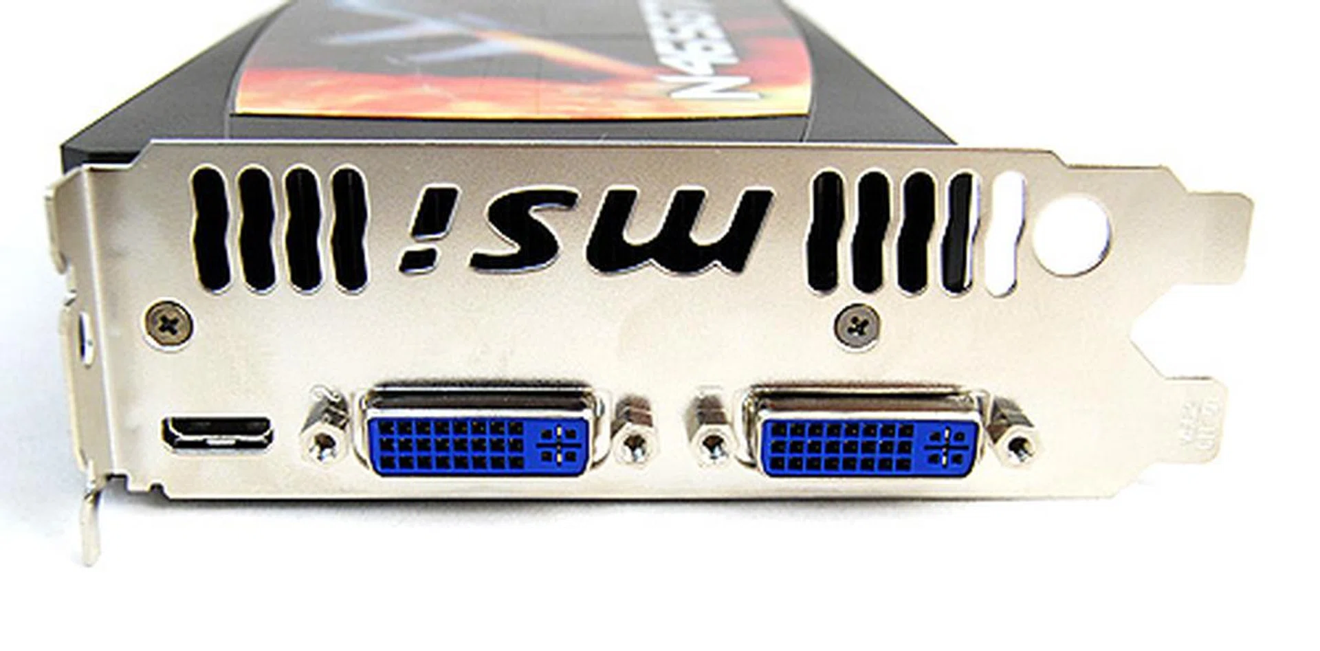 Like the GeForce GTX 480 and GTX 470, the GTX 465 has two DVI ports and a single mini-HDMI port.