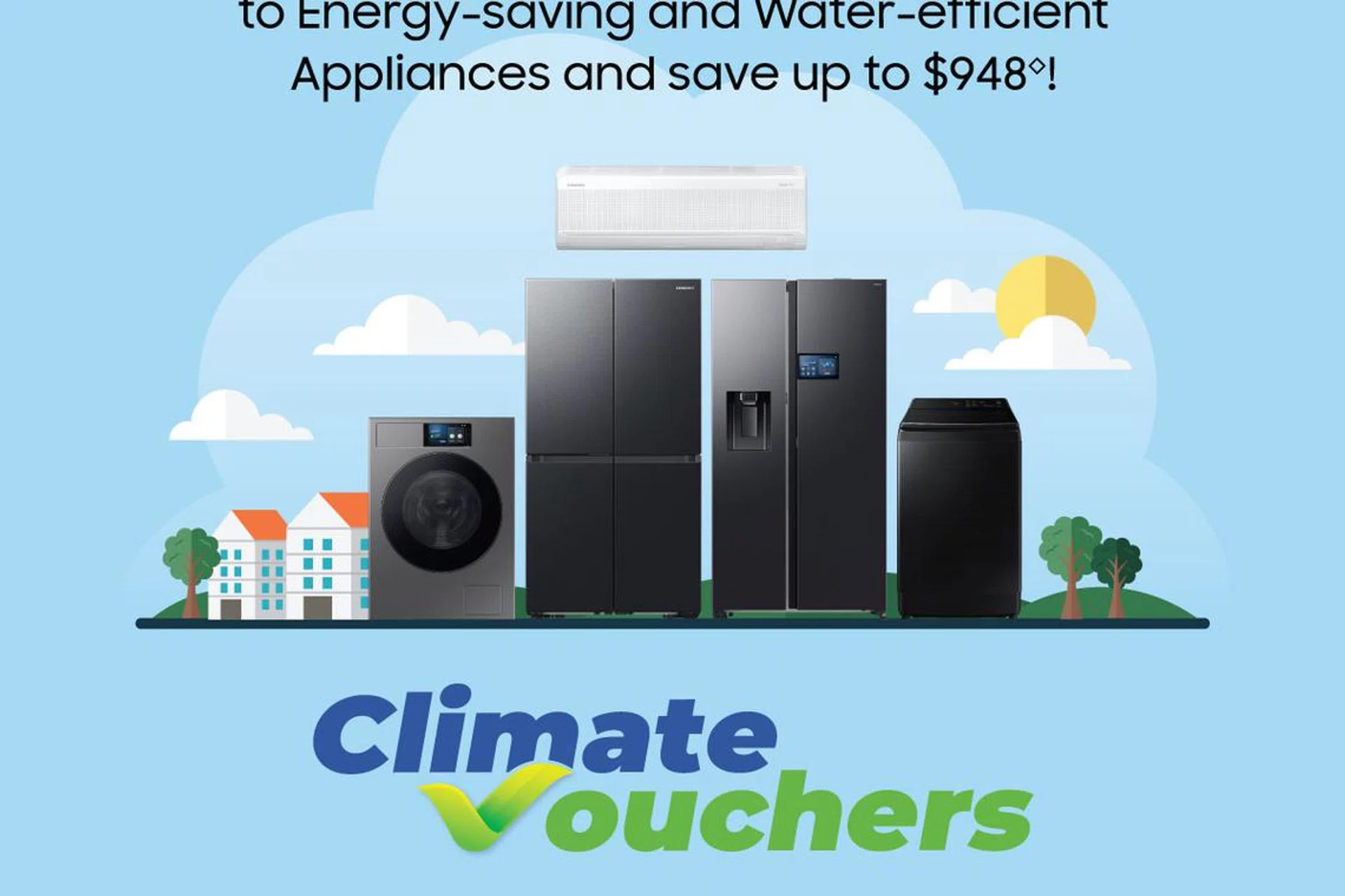 You can use your Climate Vouchers at the Samsung Online Store. Photo: Samsung