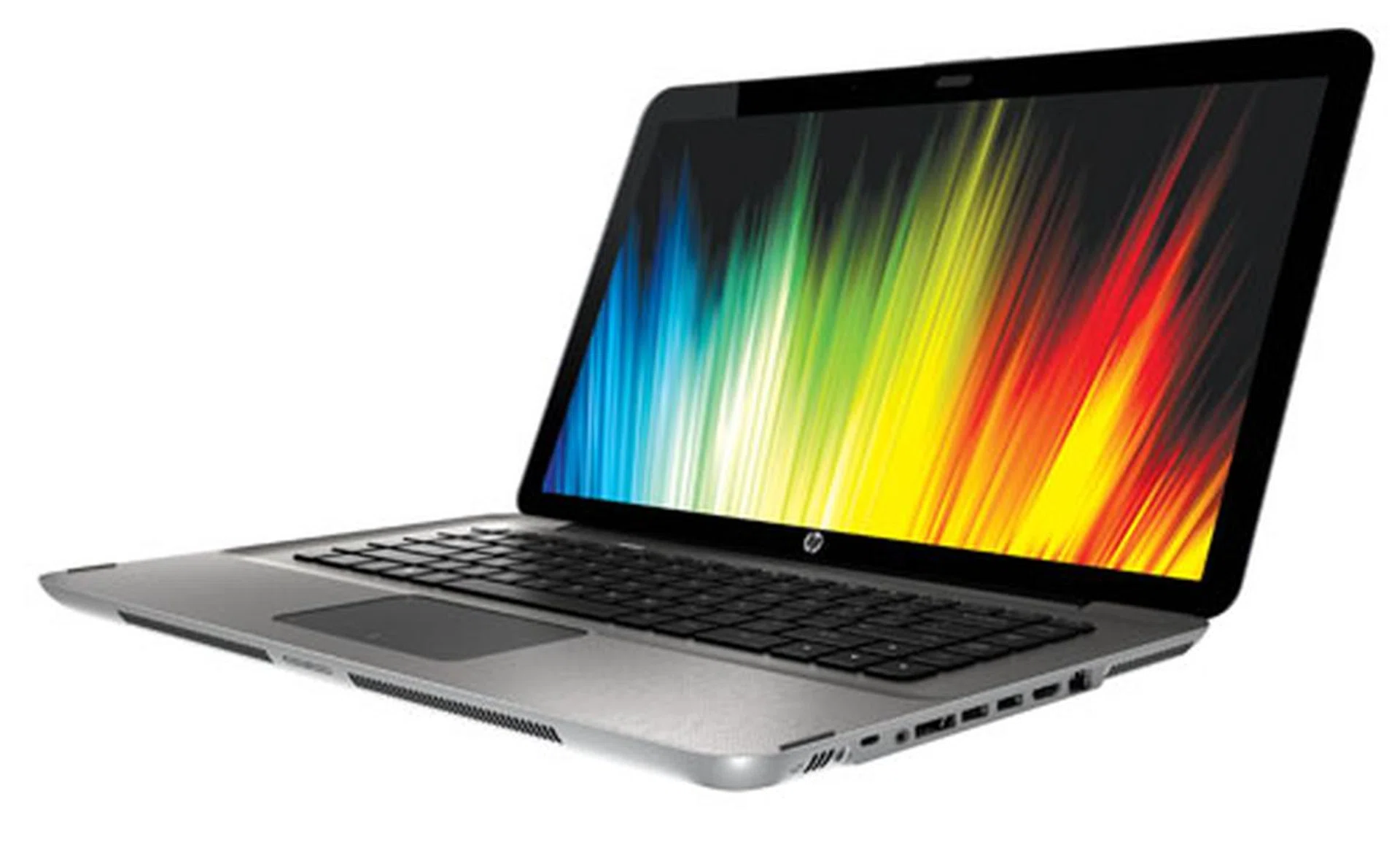 From this angle, the HP ENVY 13 could be mistaken for a MacBook Pro. Except that Apple's clean lines has gone grungy here with metal etchings on the palm rest of the ENVY.