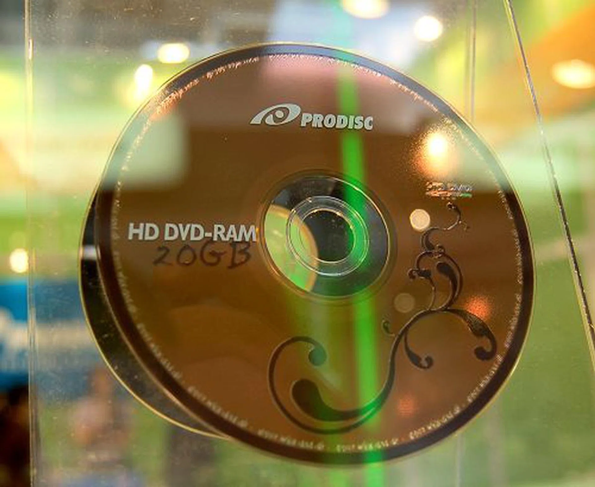  A HD DVD-RAM disc with 20GB write capacity.  