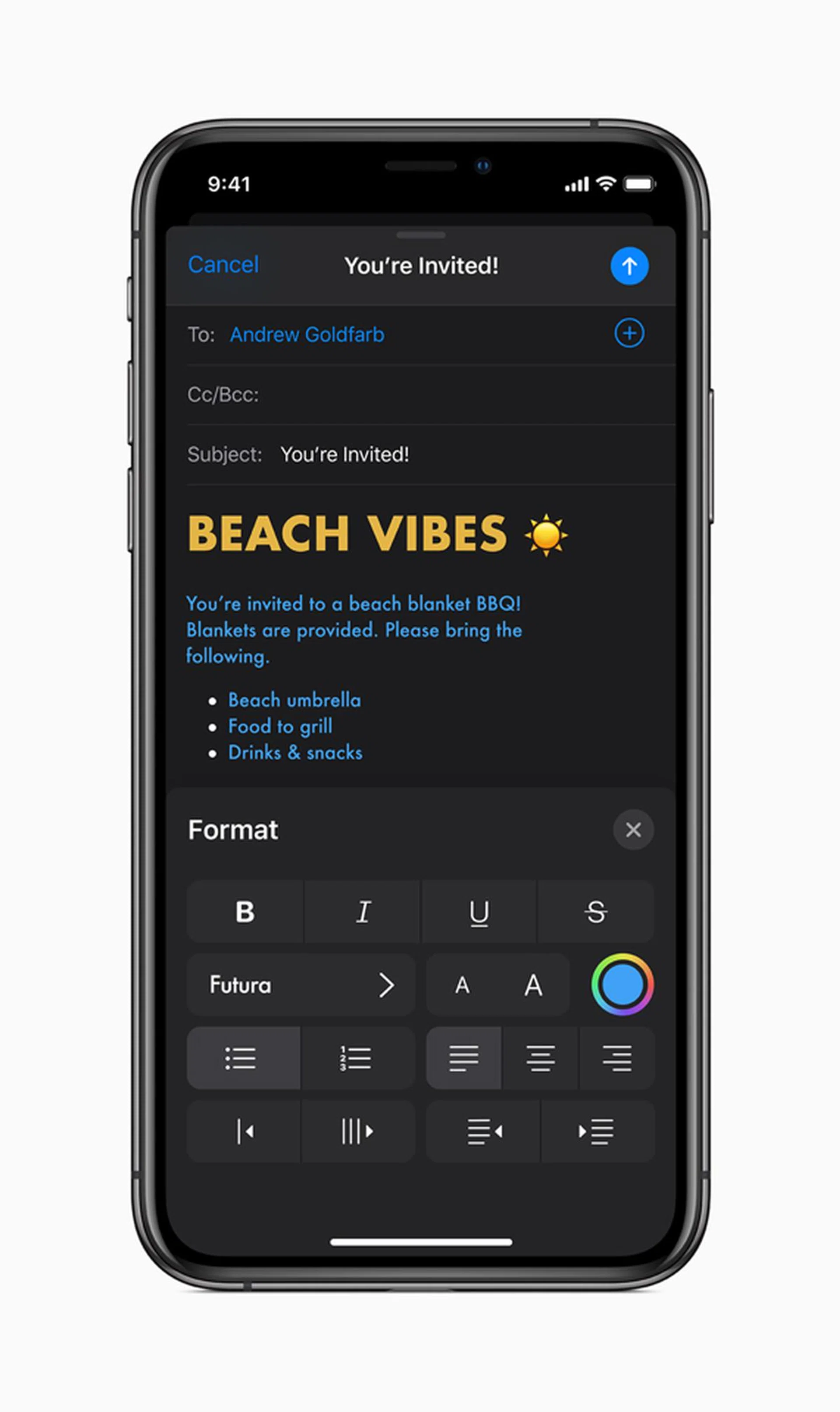 Dark Mode works system-wide to make apps look good.