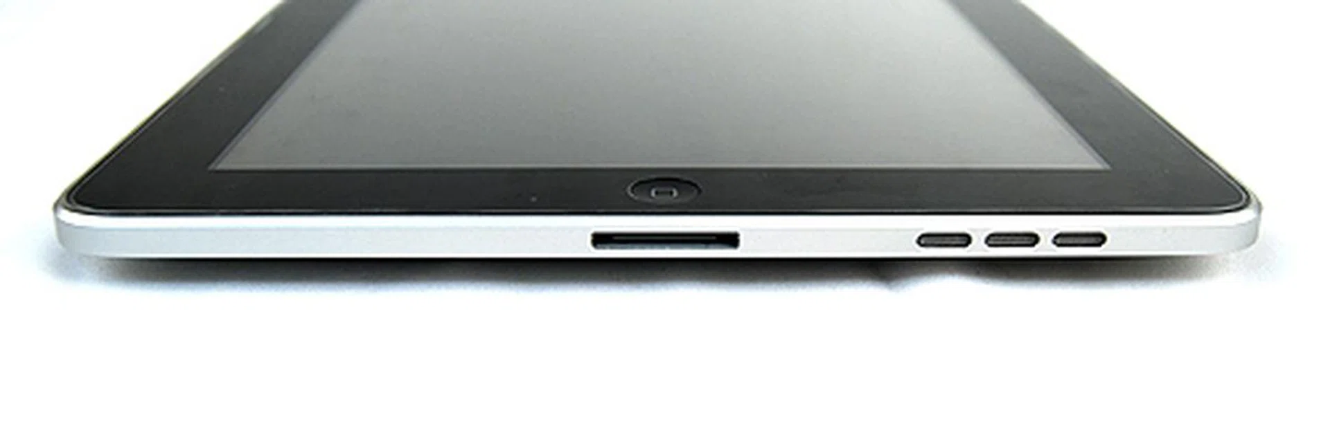 At the bottom, speakers and a 30-pin dock connector.