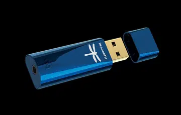 The AudioQuest DragonFly Cobalt is still the size of a typical USB flash drive. (Image source: AudioQuest)