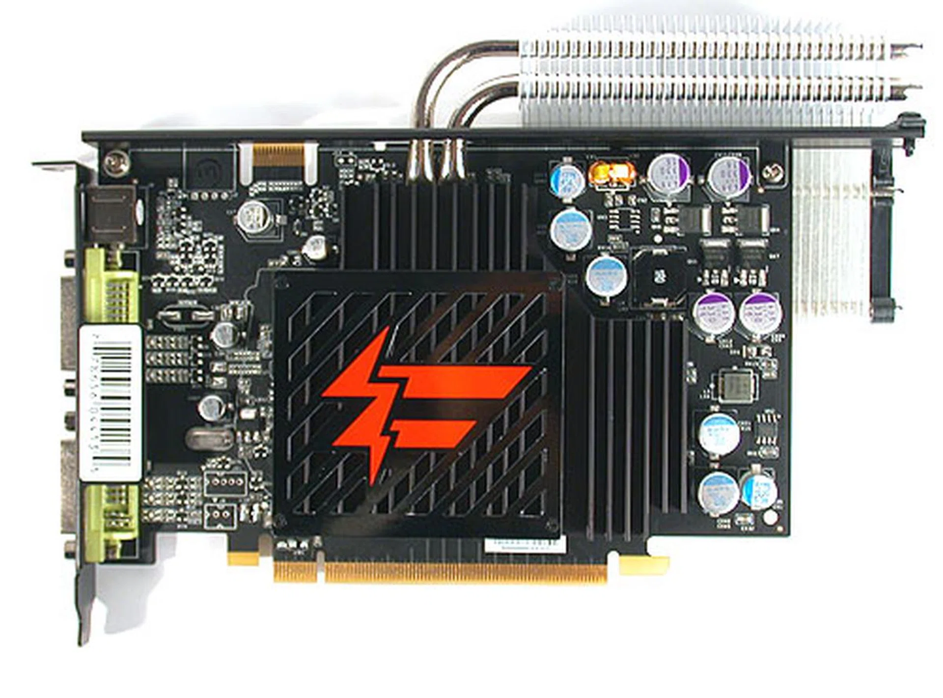 This is a graphics card that you won't mind showing off to your friends, from the red lightning logo, green tipped DVI outputs to the matte black PCB surface. 