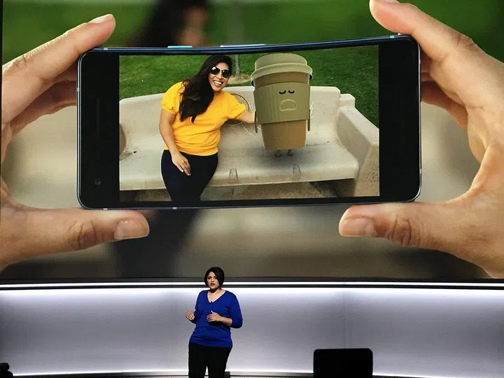 A sneak peek at AR stickers demoed at the event.