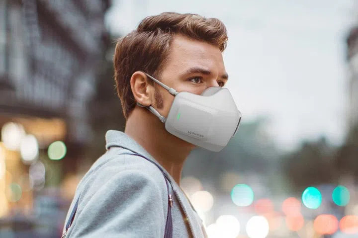 The LG PuriCare Wearable Air Purifier. <br>Image source: LG