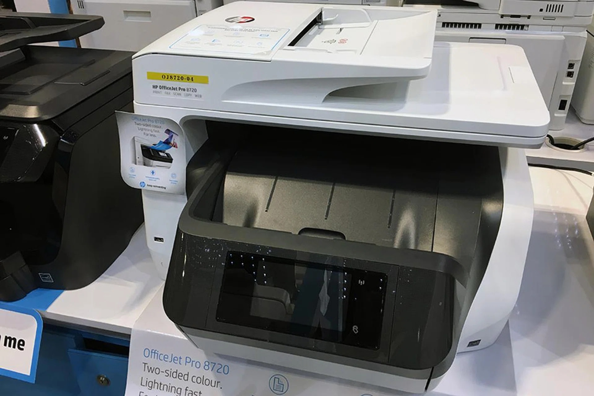 This OfficeJet Pro 8720 that not only prints, but faxes, scans, and copies, too. It has built-in wireless, supports 2-sided scanning, and has a 50-page ADF. Going for $359, down from the usual $459. Free gifts include $30 Capita voucher, trolley, and HP ink cartridge.