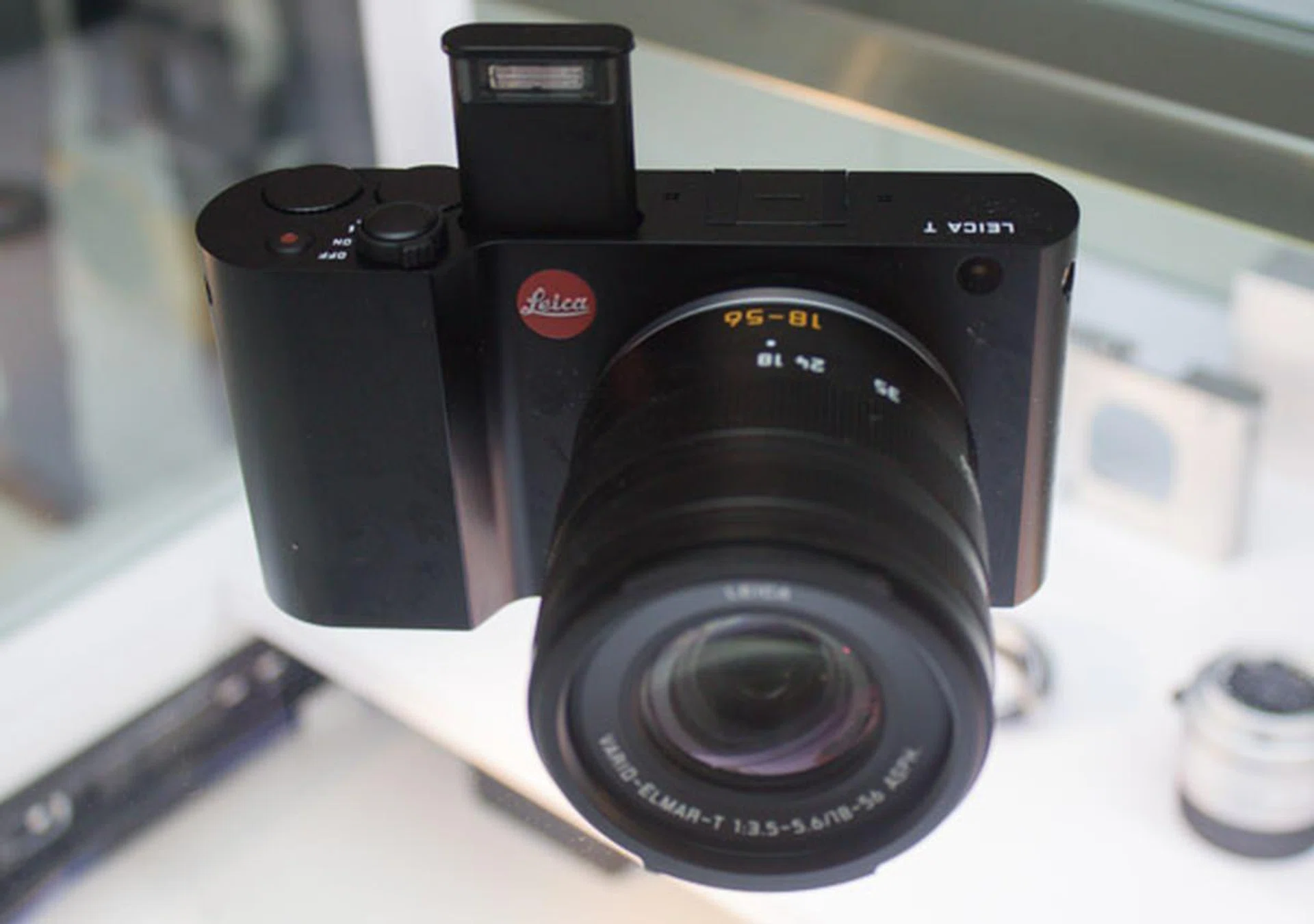 The pop-up flash on the Leica T comes up quite a bit, which helps to avoid red-eye.