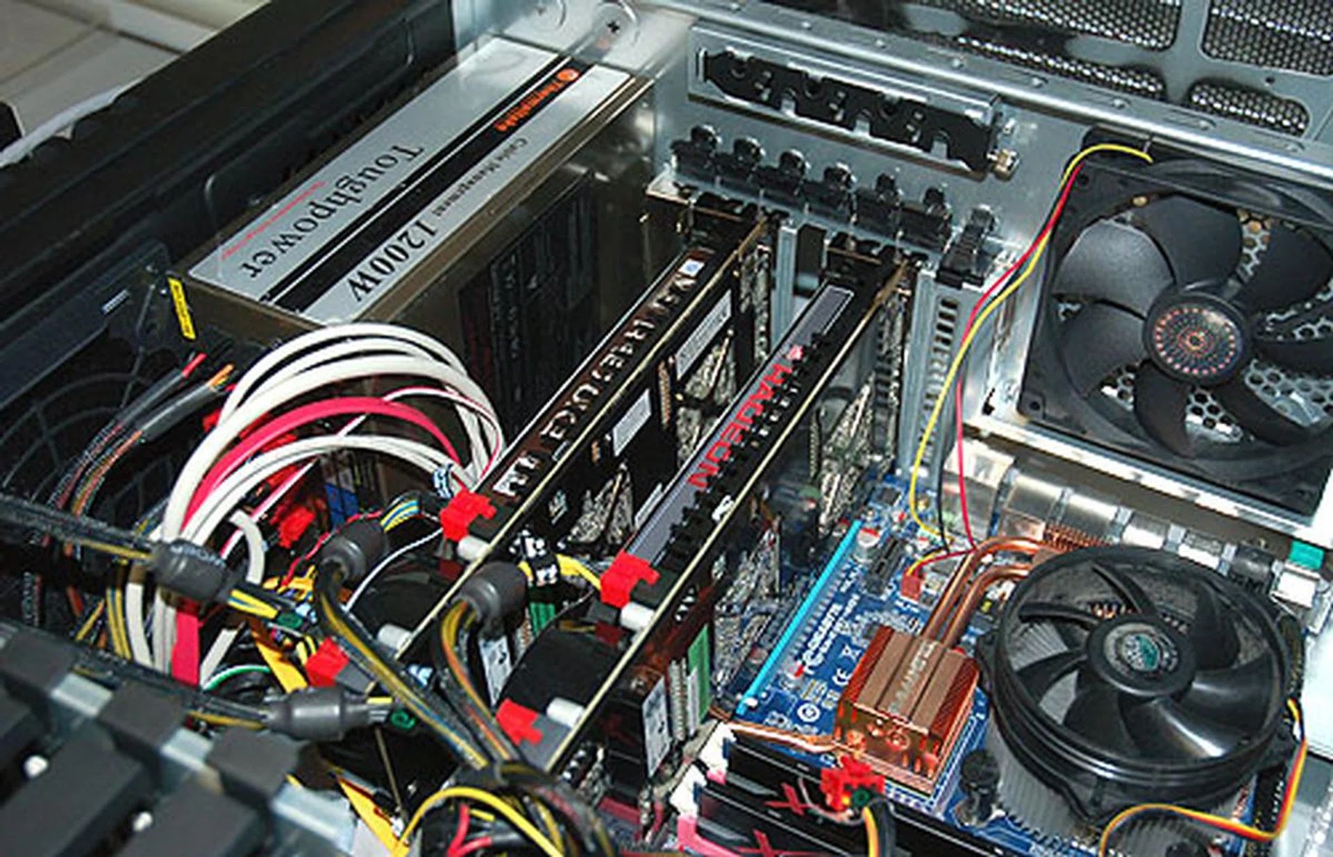 To ensure our two Radeon HD 4870 X2 cards get enough juice, we are using a PSU rated for a whopping 1200 watts!