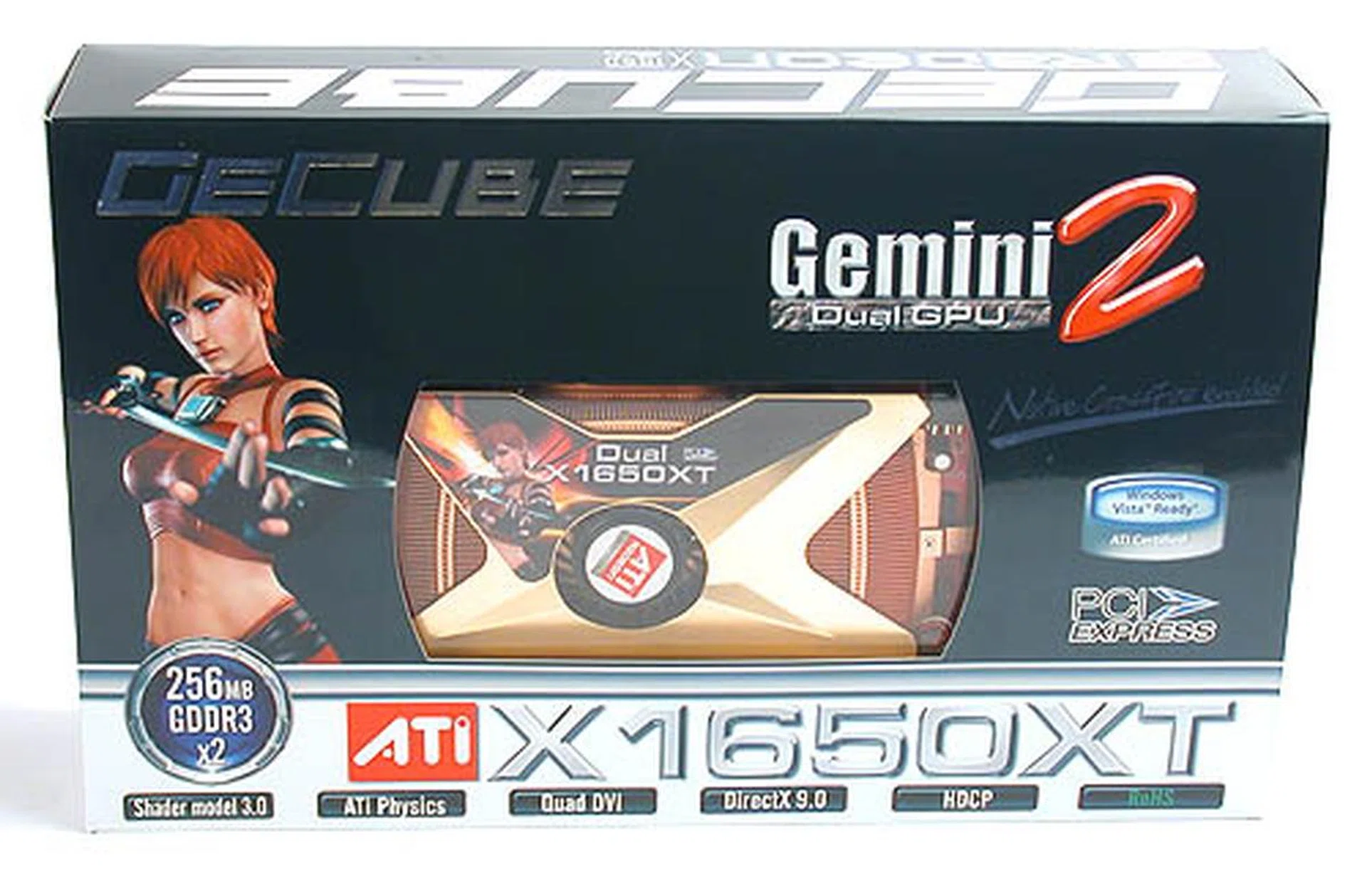 GeCube's attempt to combine two Radeon GPUs onto a single PCB - the Gemini 2, with two Radeon X1650 XT cores integrated