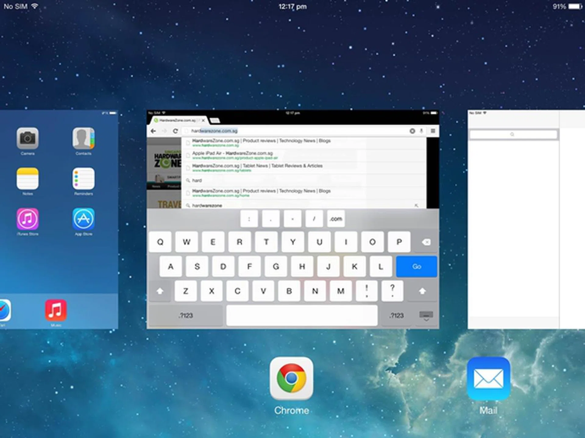 iOS 7 introduced a card-based interface for multitasking.