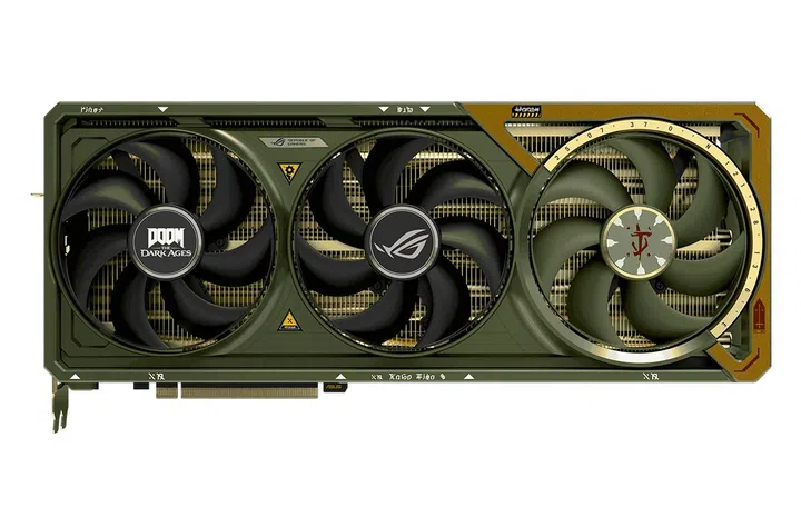 The front of the Doom Edition RTX 5080. Photo: ASUS.