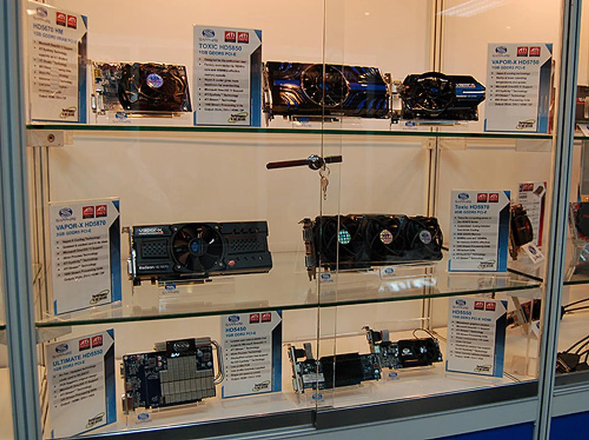 Naturally, Sapphire had to show off their entire range of ATI graphics cards.