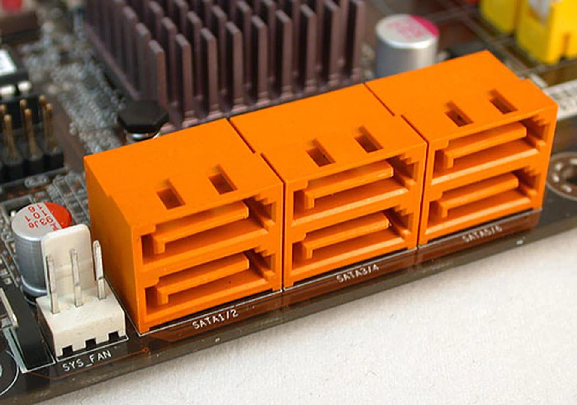 Six SATA ports, not to mention the two eSATA at the rear, makes this board the best choice if storage option is the sole criterion. Plus the ports are aligned outwards just like we like them.