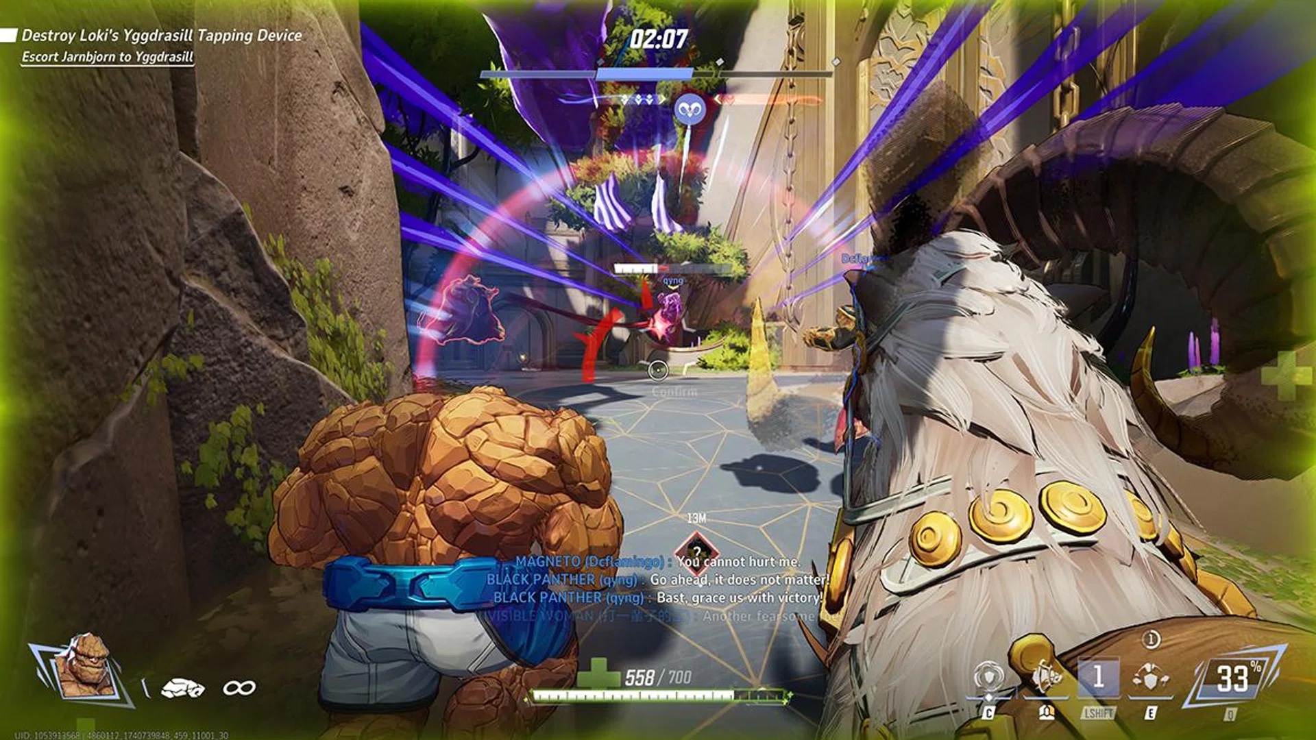 The game can look quite busy with different visual effects stacking up. This is in the Convoy game mode; note the progress bar with three-checkpoints.