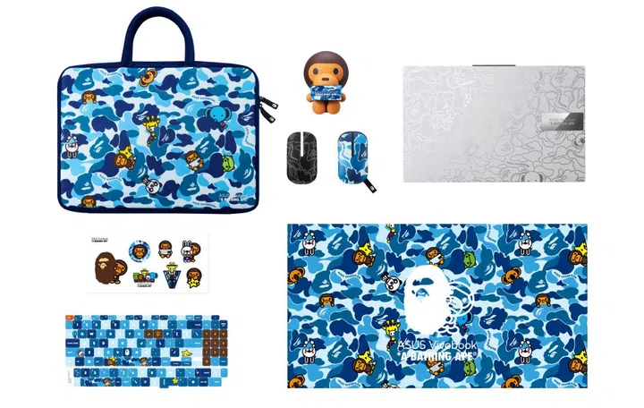 This is what you'd get if you order the blue camo/silver notebook version. (Image source: ASUS)