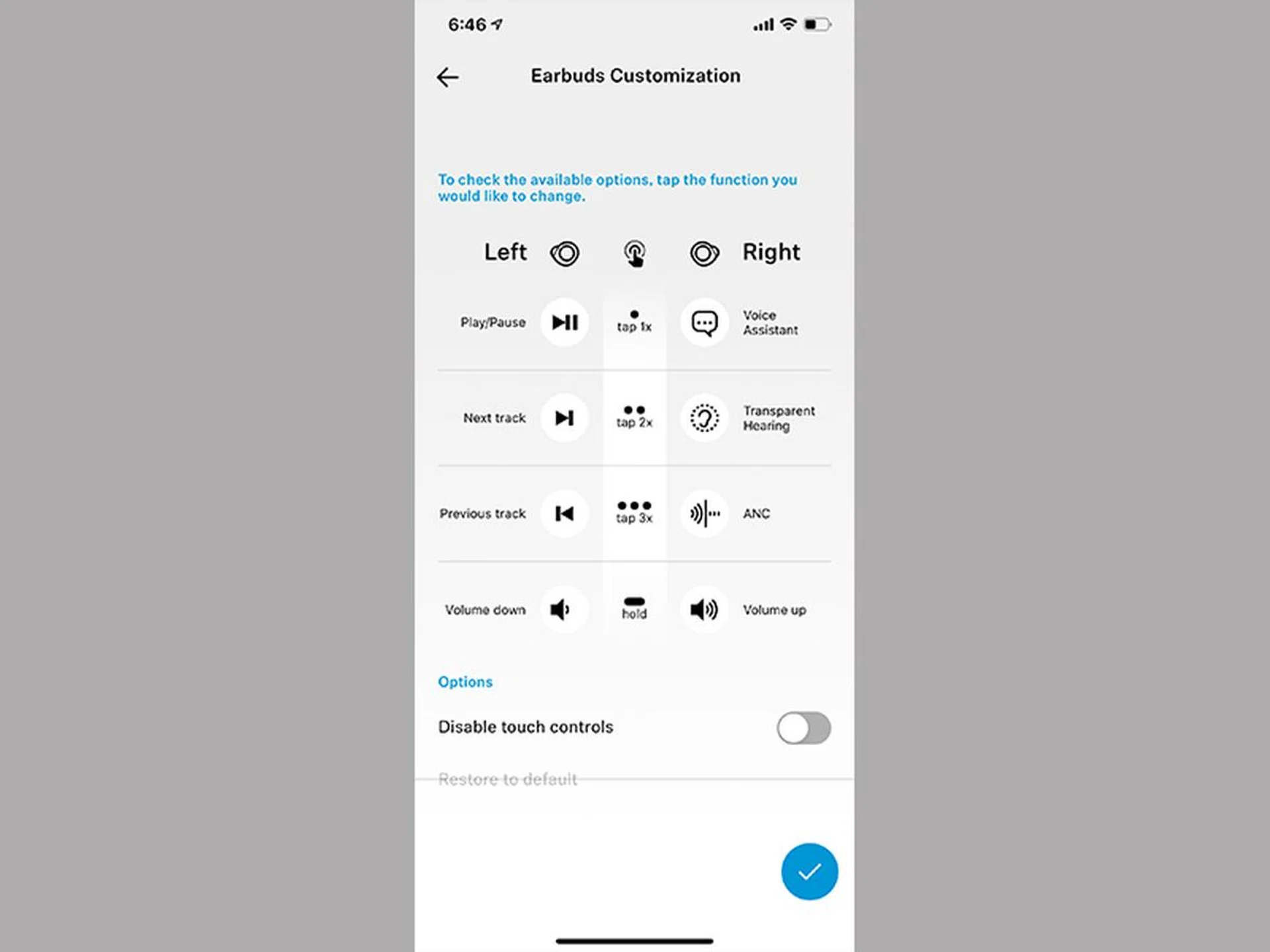 Sennheiser's app lets you customise the touch controls on the Momentum True Wireless 2. 