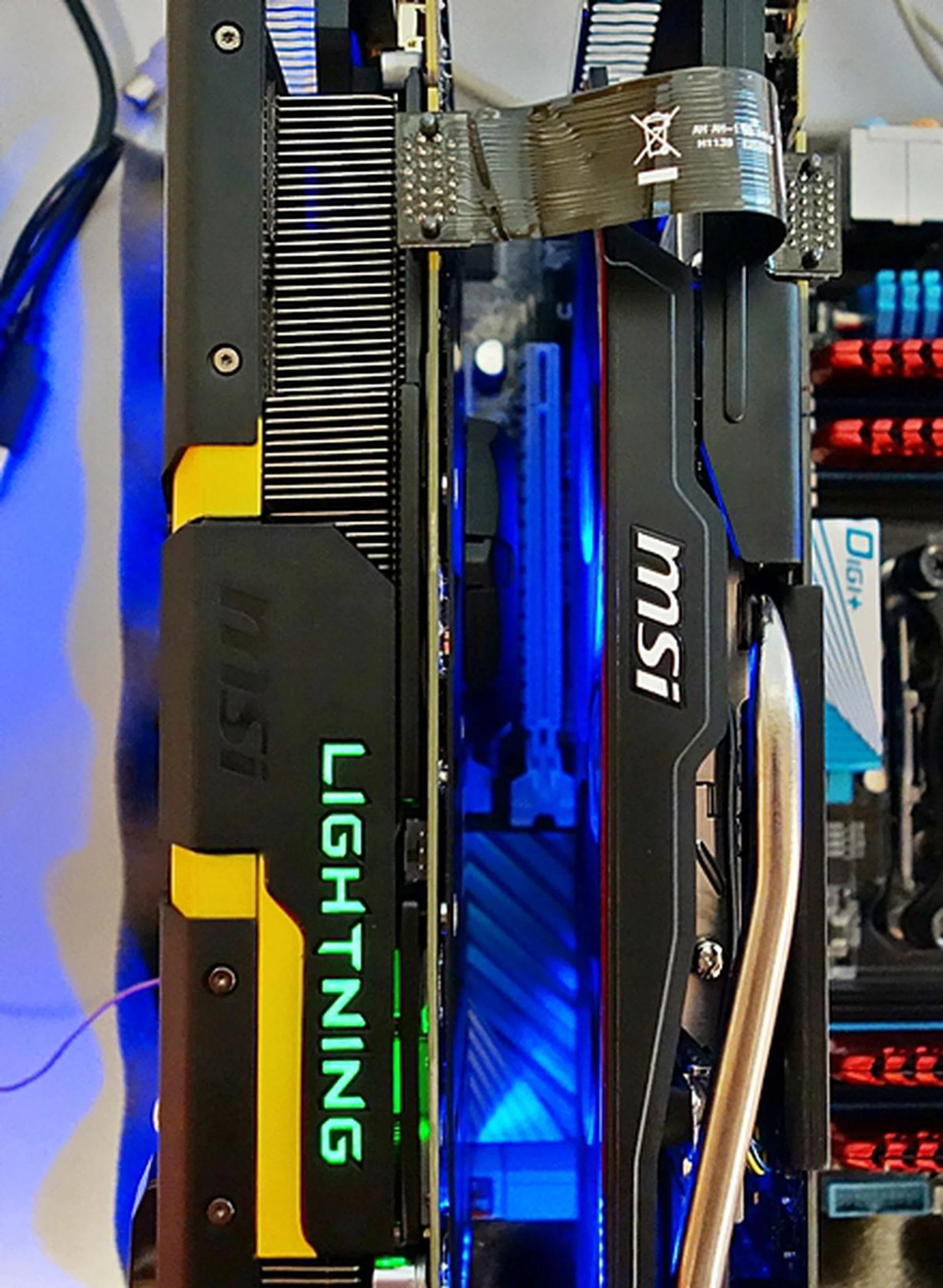 For illustration purposes, we installed the MSI GeForce GTX 780 Twin Frozr VI Gaming OC card in the next available PEG slot, so as to gauge the space constraints caused by the GPU Reactor.