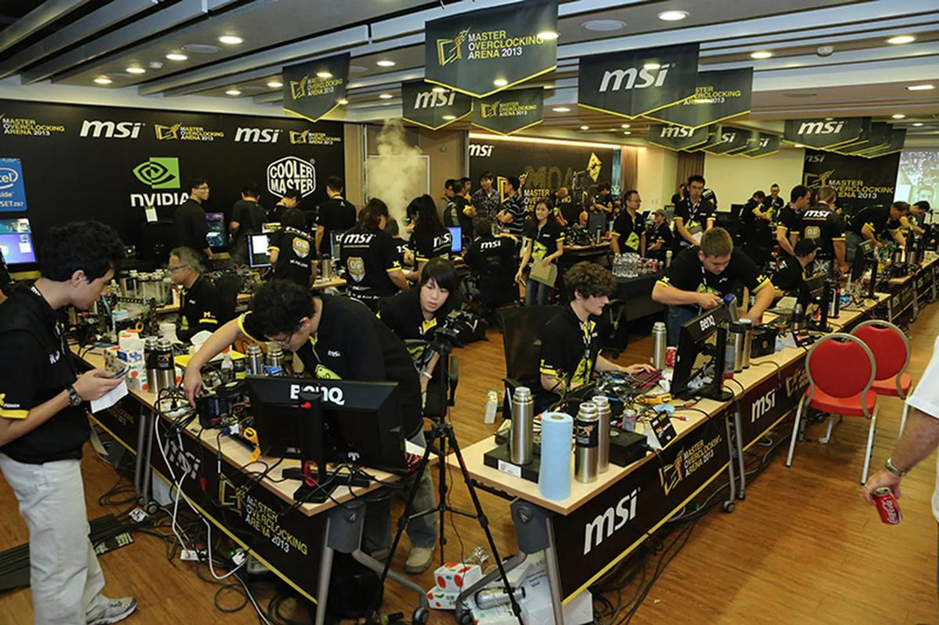 The participants didn't waste time as they started overclocking once they've finished setting up.