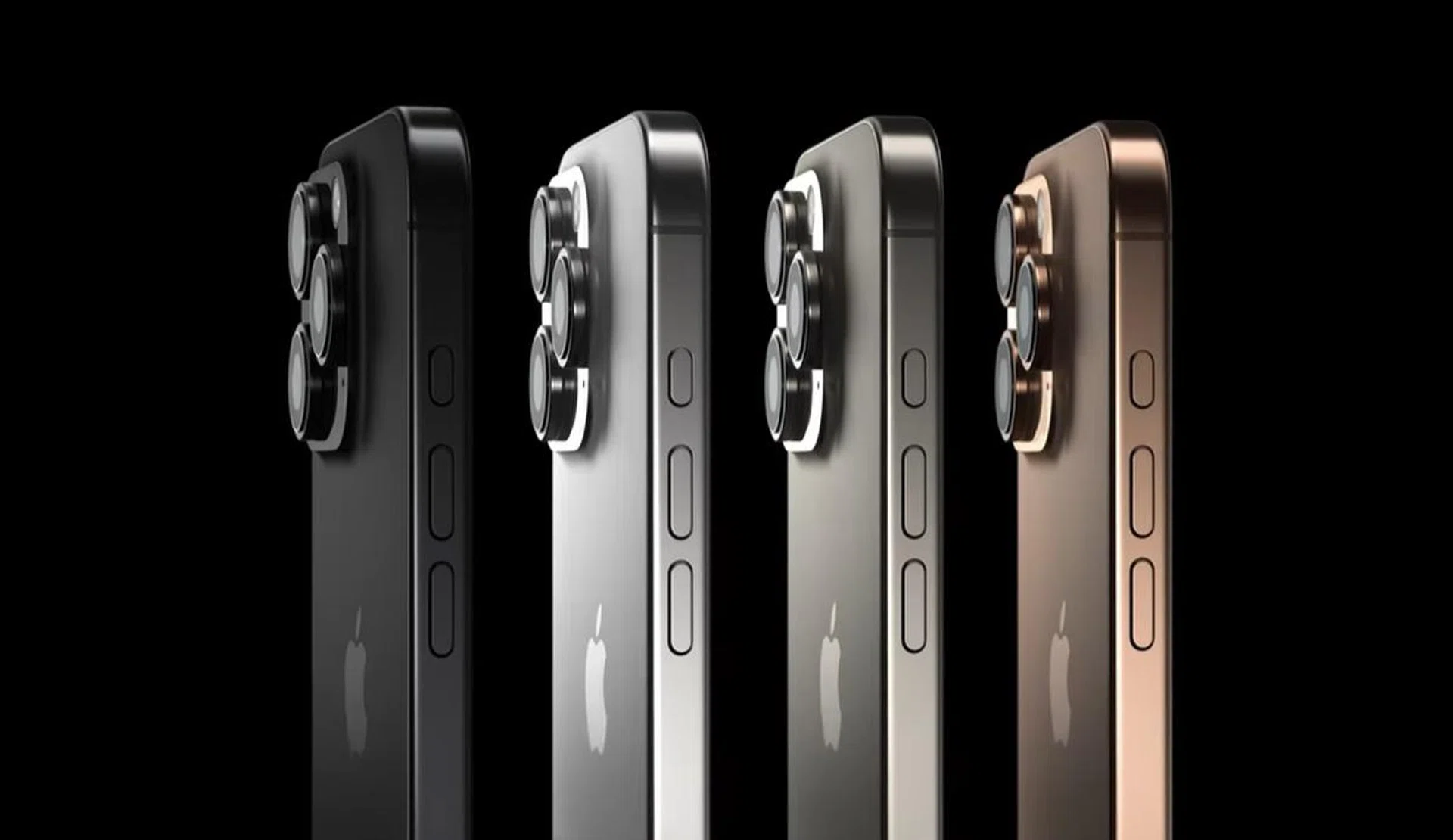 Apple iPhone 16 Pro series in its four Titanium colours. Image: Apple.