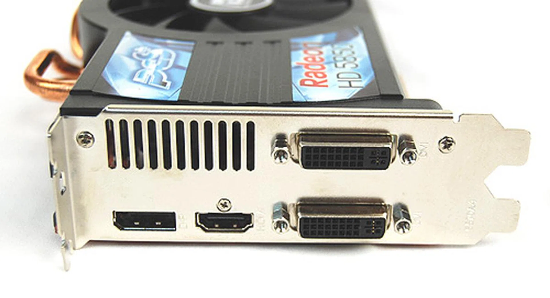 The PowerColor PCS+ HD 5850 retains the familiar dual DVI ports, a single HDMI port and DisplayPort that is found on all Evergreen cards.