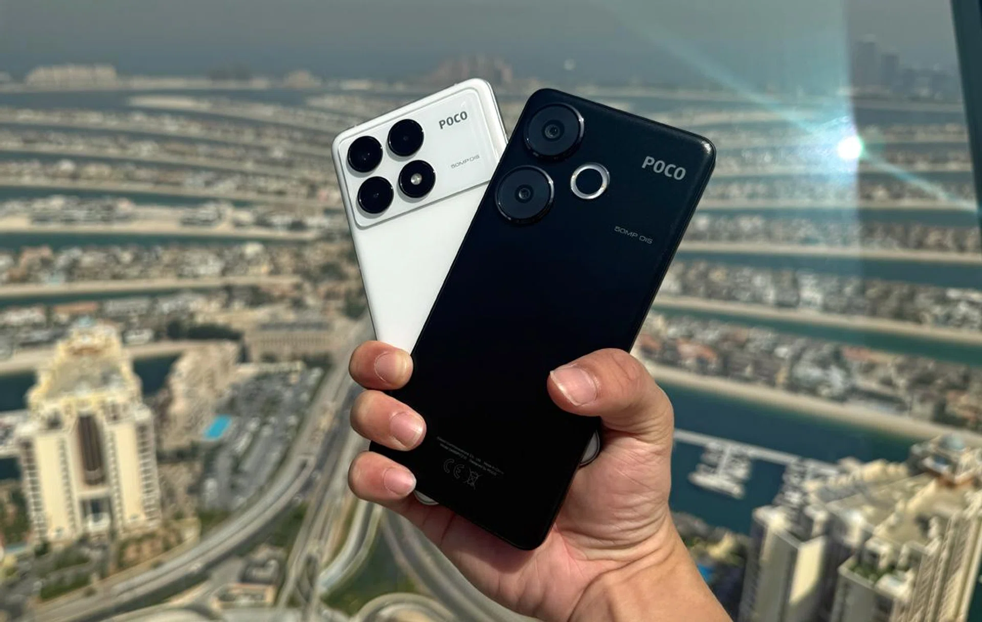 Poco F6 Pro (left), Poco F6 (black).