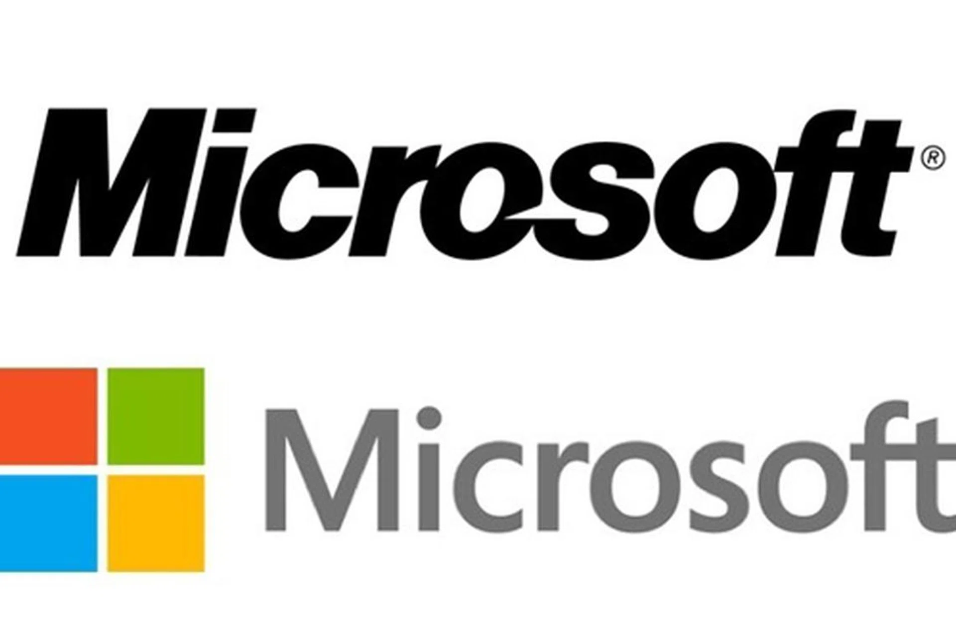 The old and new Microsoft logos side by side. Source: microsoft.com