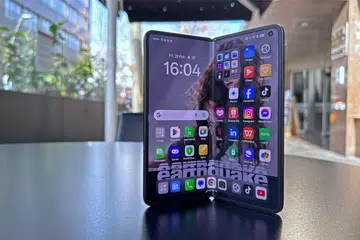 OPPO Find N5 foldable phone opened wide.
