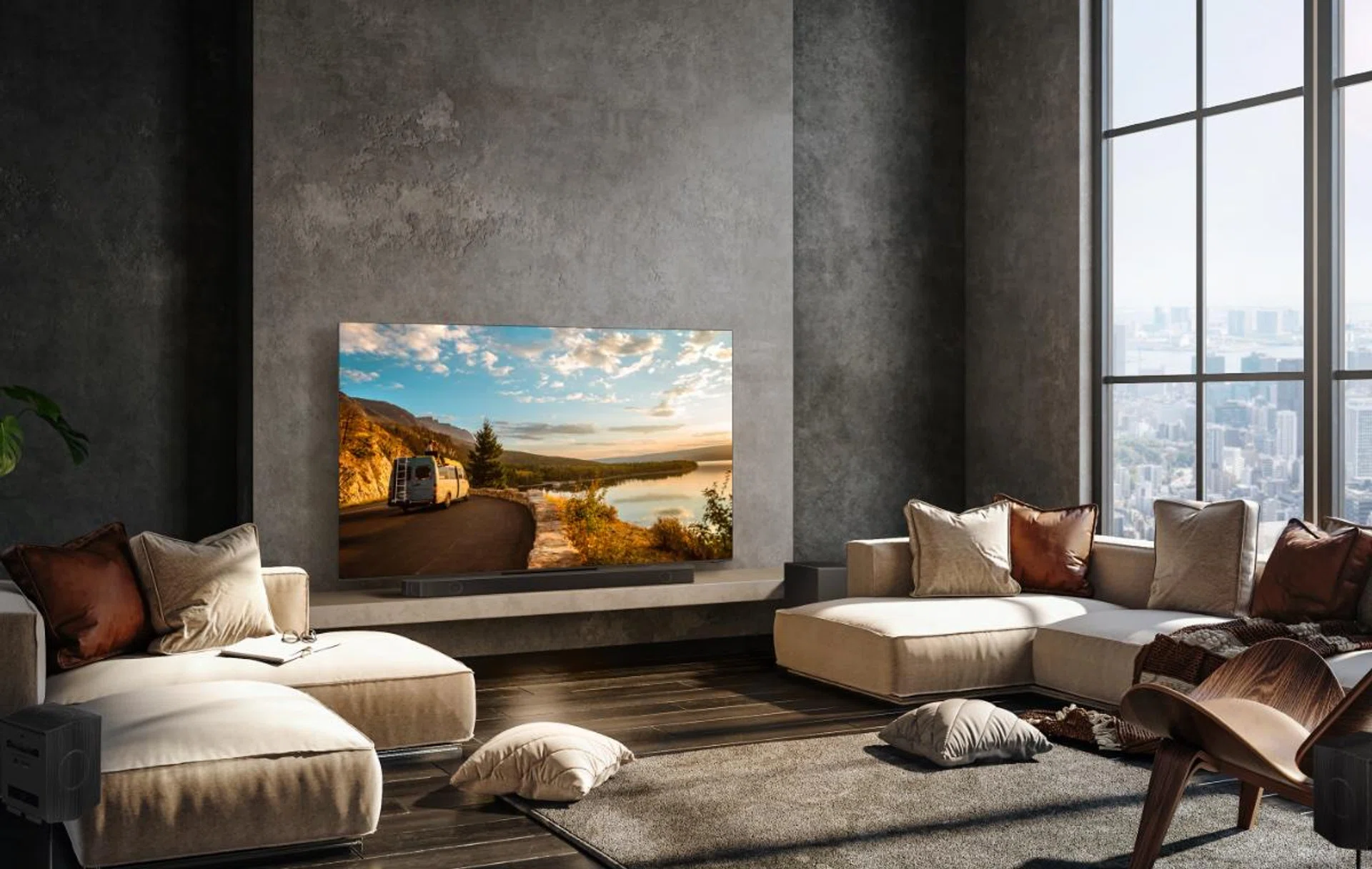 Easily connect the QN900C to a Samsung soundbar with Q Symphony 3.0. Image source: Samsung.