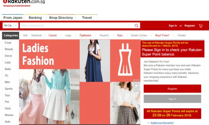 Rakuten Singapore.