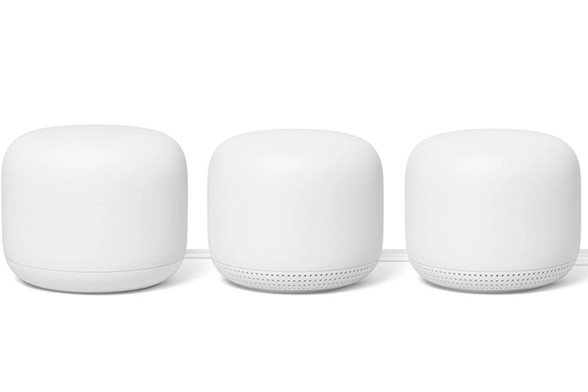 The Google Nest WiFi mesh networking system.