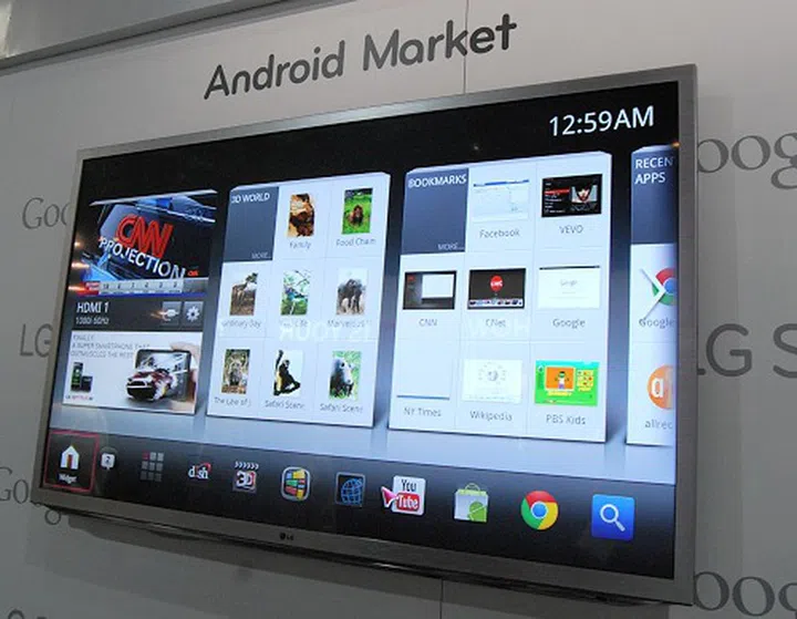 The new user interface using the Google TV platform has semblances to LG's own Smart TV platform.